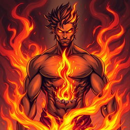A striking illustration of Ignis, the God of Fire and Passion