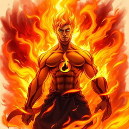 A striking illustration of Ignis, the God of Fire and Passion