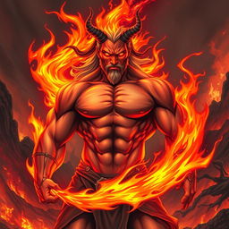 A captivating depiction of Ignis, the God of Fire and Passion