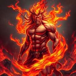 A captivating depiction of Ignis, the God of Fire and Passion