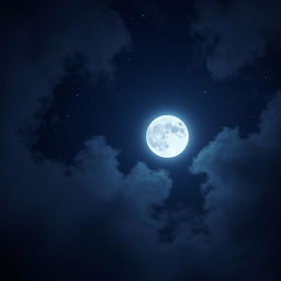 A dreamy night sky background featuring a large, luminous full moon shining brightly amidst a sea of twinkling stars