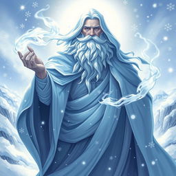 A mesmerizing illustration of Glacius, the God of Frost and Preservation