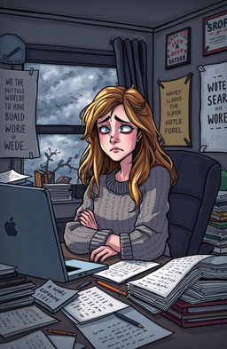 A detailed artistic representation of Esther Haar having a rough day