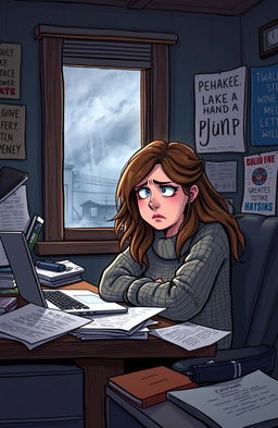 A detailed artistic representation of Esther Haar having a rough day