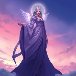 A captivating illustration of Vespera, the Goddess of Twilight and Harmony