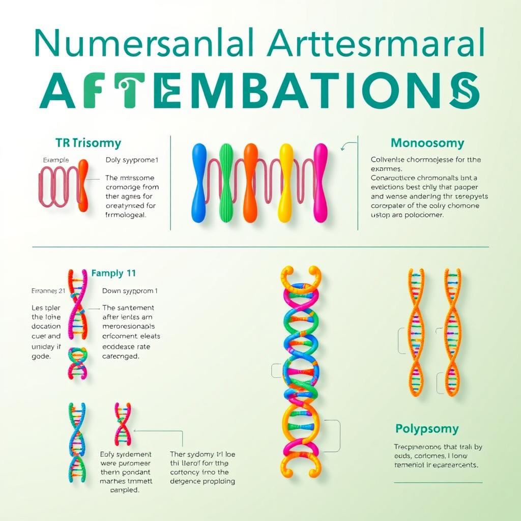 A detailed infographic representation showcasing numerical chromosomal alterations