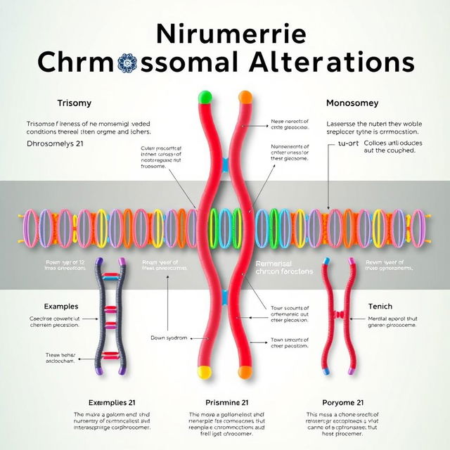 A detailed infographic representation showcasing numerical chromosomal alterations