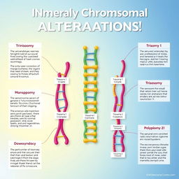 A detailed infographic representation showcasing numerical chromosomal alterations