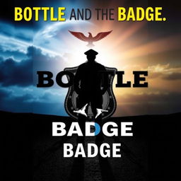 An evocative image showcasing the silhouette of a police officer standing at a crossroads, alongside a broken badge