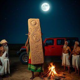 A 38-year-old black man is dressed in a vibrant rastafarian colored robe and a traditional rastafarian woollen cap