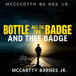 A powerful image featuring the silhouette of a police officer walking away from a broken liquor bottle, positioned at a crossroads