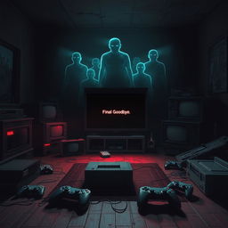 An artistic depiction of a dystopian future where a popular streaming platform has ended
