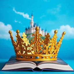 A captivating book cover featuring a distant castle set against a vivid blue background