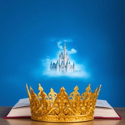 A captivating book cover featuring a distant castle set against a vivid blue background
