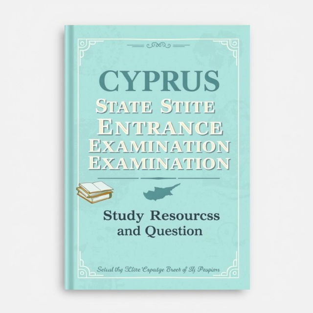 A book cover design for 'Cyprus State Entrance Examination Study Resources and Questions'