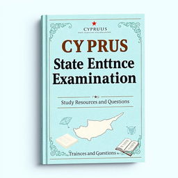 A book cover design for 'Cyprus State Entrance Examination Study Resources and Questions'