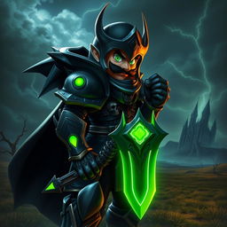 A vivid portrayal of a fictional character, Luigi, reimagined as a Death Knight