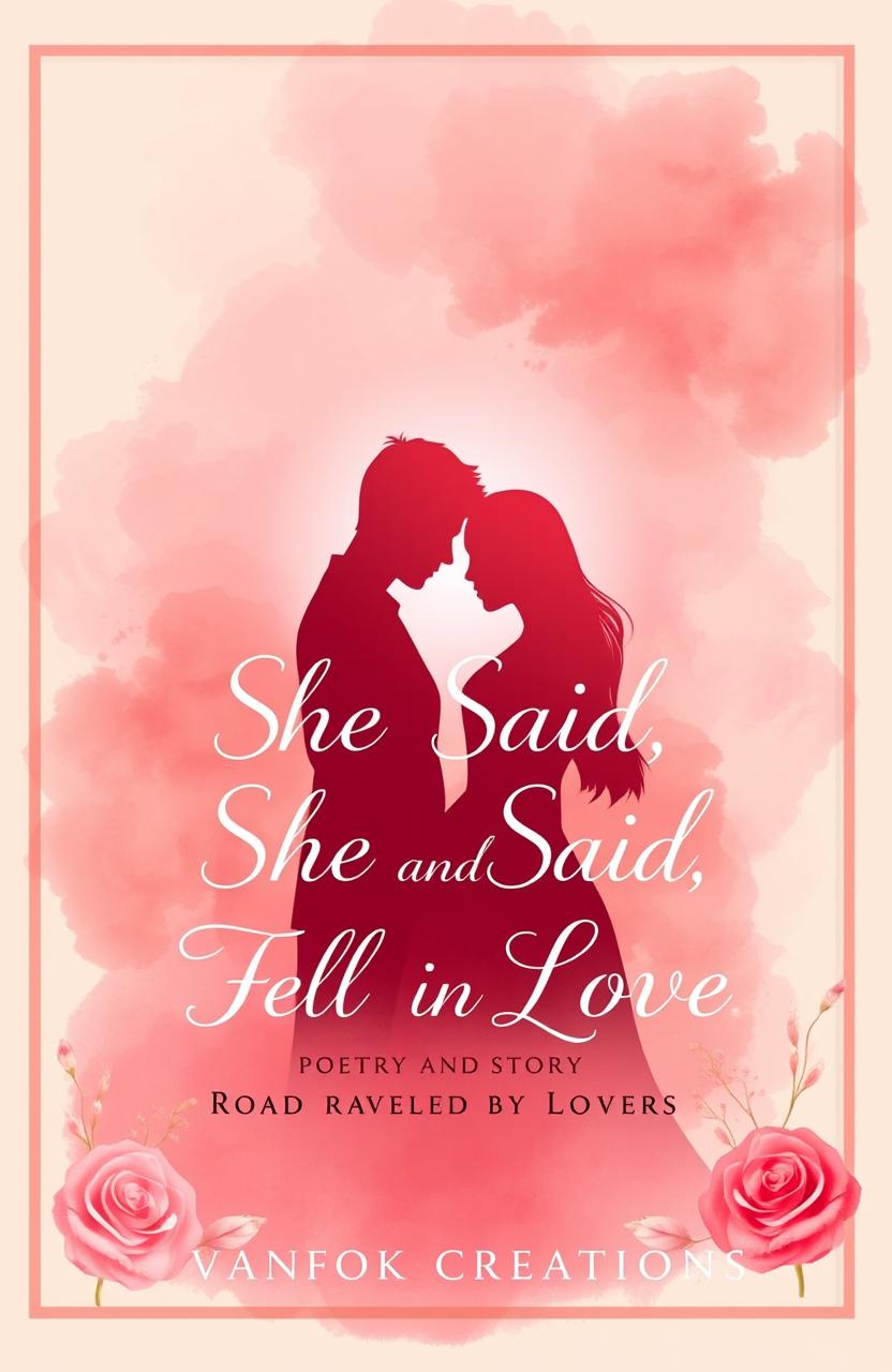 A romantic and elegant book cover for a love-themed ebook titled *He Said, She Said And Fell in Love*