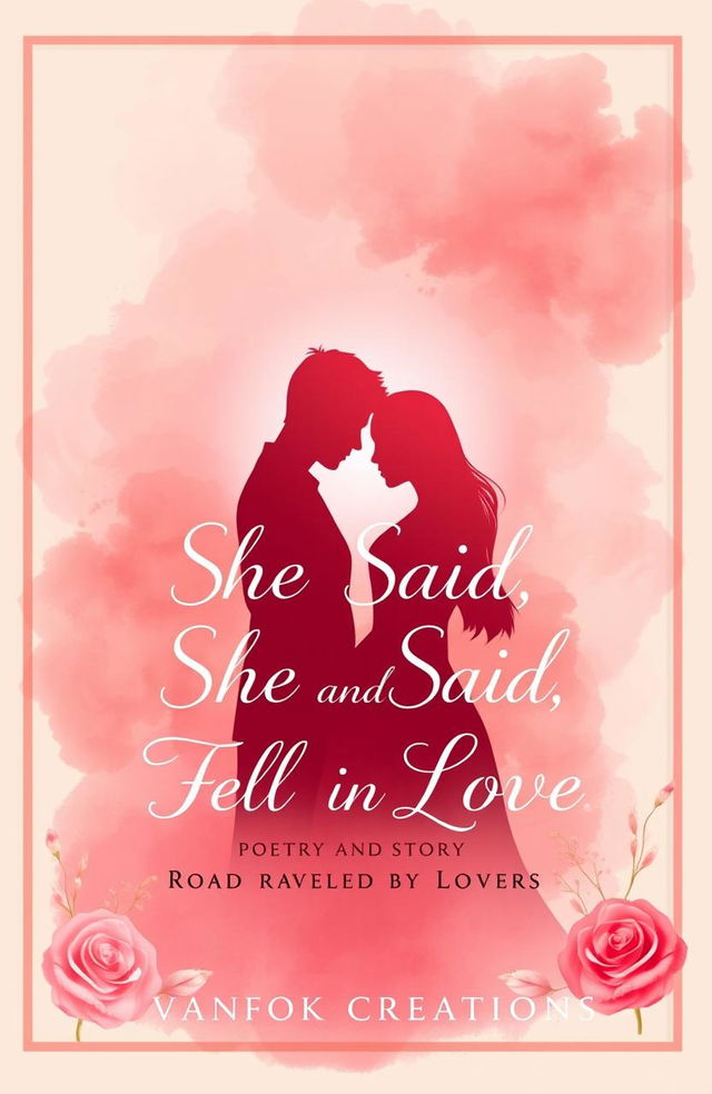 A romantic and elegant book cover for a love-themed ebook titled *He Said, She Said And Fell in Love*