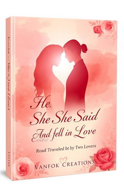 A romantic and elegant book cover for a love-themed ebook titled *He Said, She Said And Fell in Love*