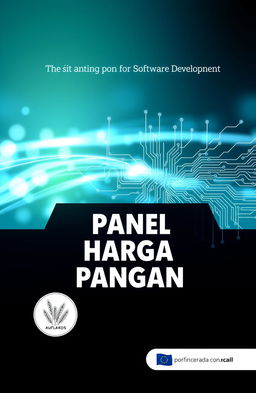 A book cover design for a software development title, specifically for 'Panel Harga Pangan'