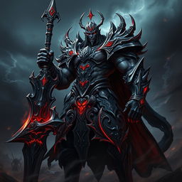 A powerful and imposing figure, a Deathknight inspired by the character Sukuna