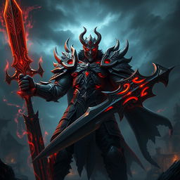 A powerful and imposing figure, a Deathknight inspired by the character Sukuna