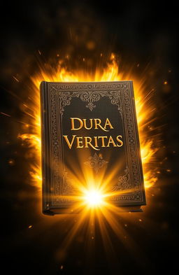 A powerful and mystical book titled 'Dura Veritas', featuring an ornate black cover