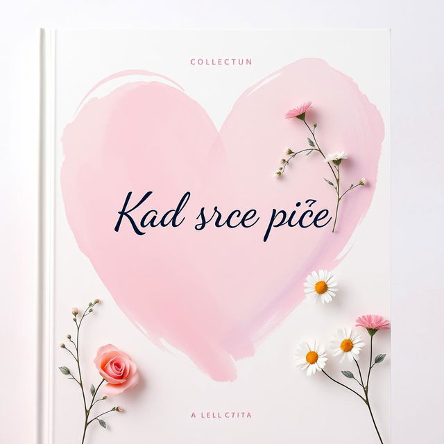 A beautifully designed book cover for a poetic collection titled 'Kad srce piše'