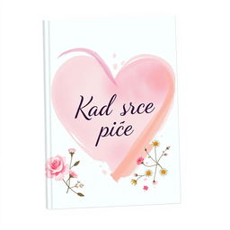 A beautifully designed book cover for a poetic collection titled 'Kad srce piše'