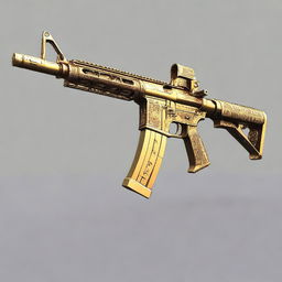 An M4A1 rifle radiating with extravagance, decorated with a polished gold body and inlaid with stunning diamonds.