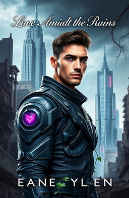 A science fiction romance book cover featuring a character resembling Enhypen's Jay depicted as a soldier chief in a futuristic setting