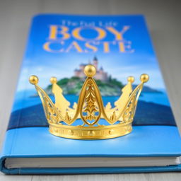 A stunning book cover that features a vibrant blue background showcasing a distant castle, beautifully detailed and elegantly positioned on the horizon