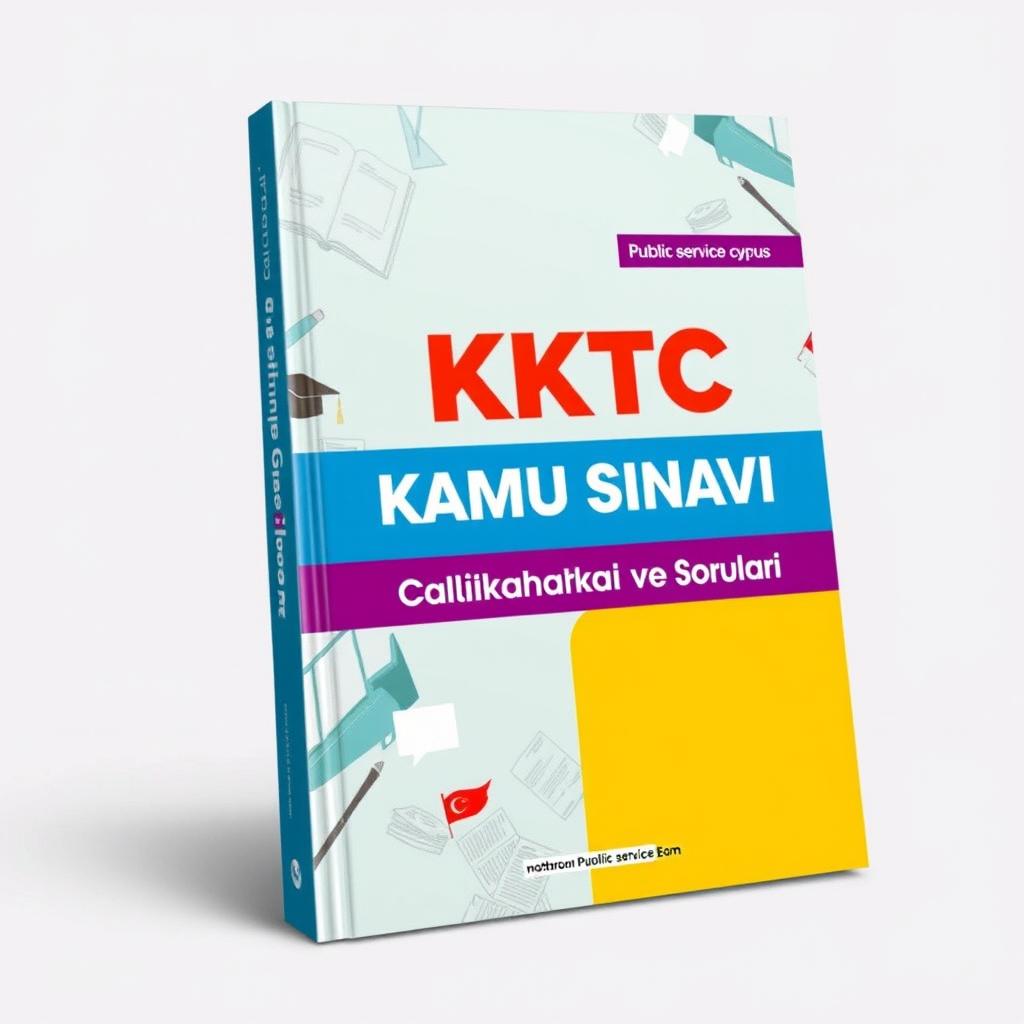 An attractive e-book cover for 'KKTC Kamu Sınavı Çalışma Kaynakları ve Soruları'