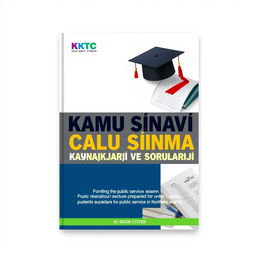 An attractive e-book cover for 'KKTC Kamu Sınavı Çalışma Kaynakları ve Soruları'