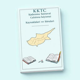 A book cover for 'KKTC Kamu Sınavı Çalışma Kaynakları ve Soruları' featuring a retro design with a minimalistic approach
