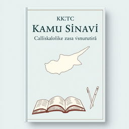 A book cover for 'KKTC Kamu Sınavı Çalışma Kaynakları ve Soruları' showcasing a retro design with a minimalistic approach