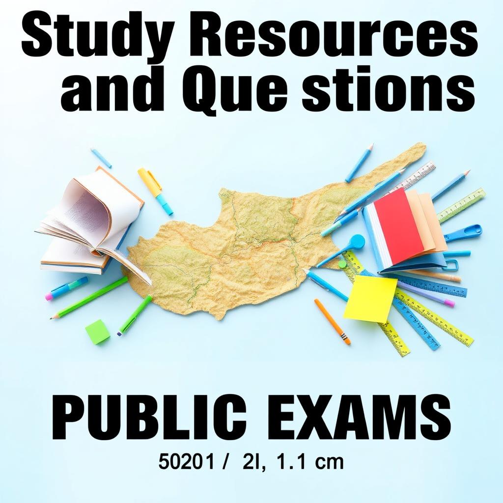 A book cover for the e-book titled 'Study Resources and Questions for Cyprus Public Exams