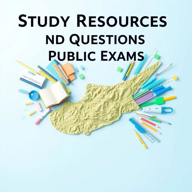 A book cover for the e-book titled 'Study Resources and Questions for Cyprus Public Exams