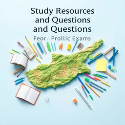A book cover for the e-book titled 'Study Resources and Questions for Cyprus Public Exams