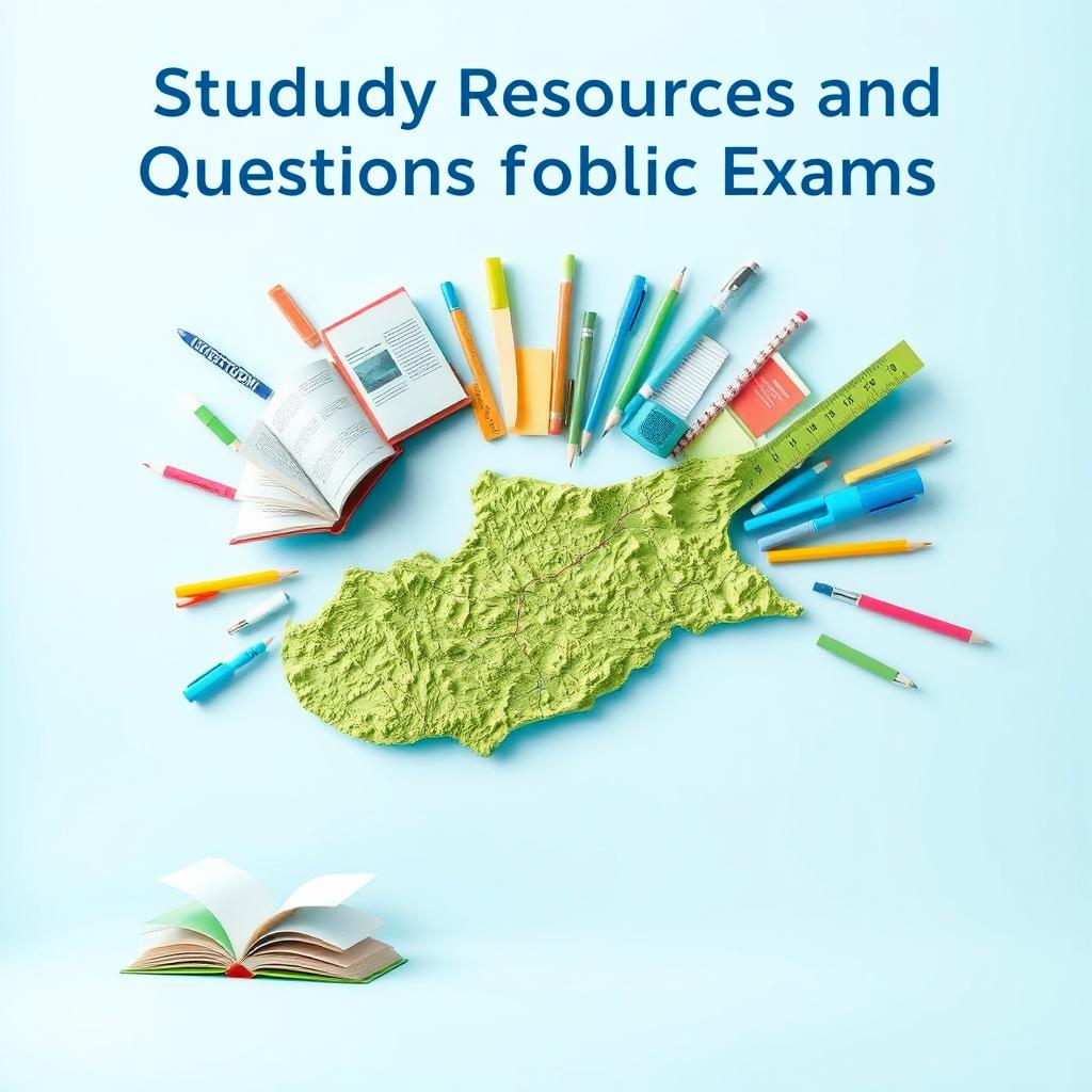 A book cover for the e-book titled 'Study Resources and Questions for Cyprus Public Exams