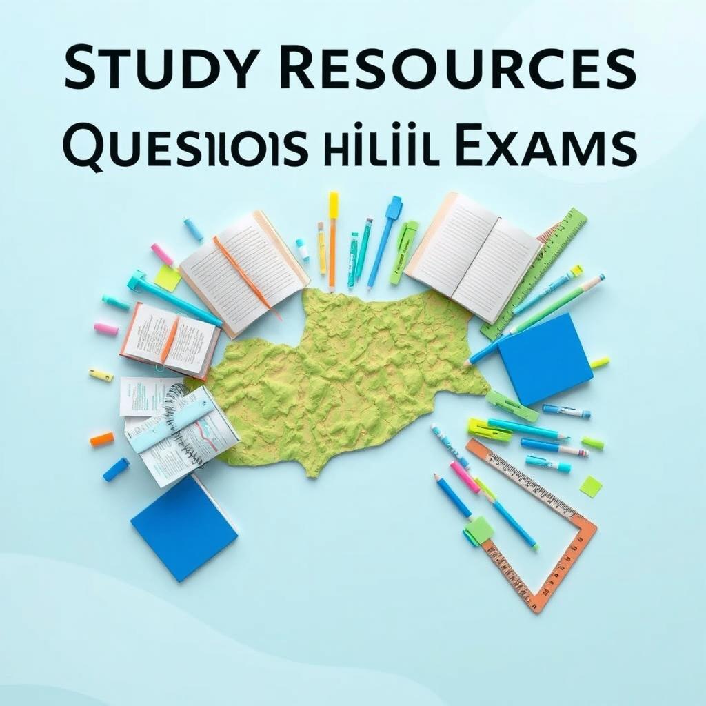 A book cover design for the e-book titled 'Study Resources and Questions for Cyprus Public Exams