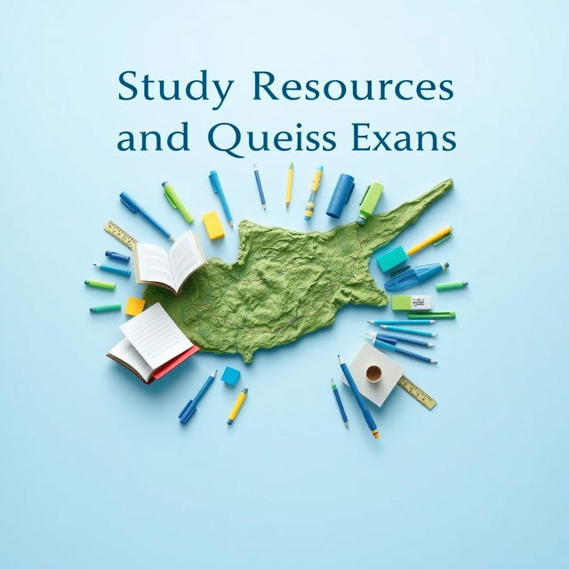 Design a book cover for the e-book titled 'Study Resources and Questions for Cyprus Public Exams