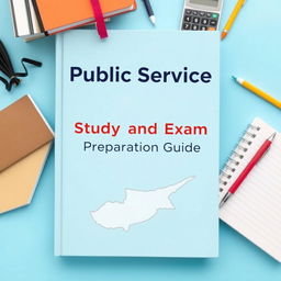 A book cover for 'Public Service Study and Exam Preparation Guide' featuring a light blue background