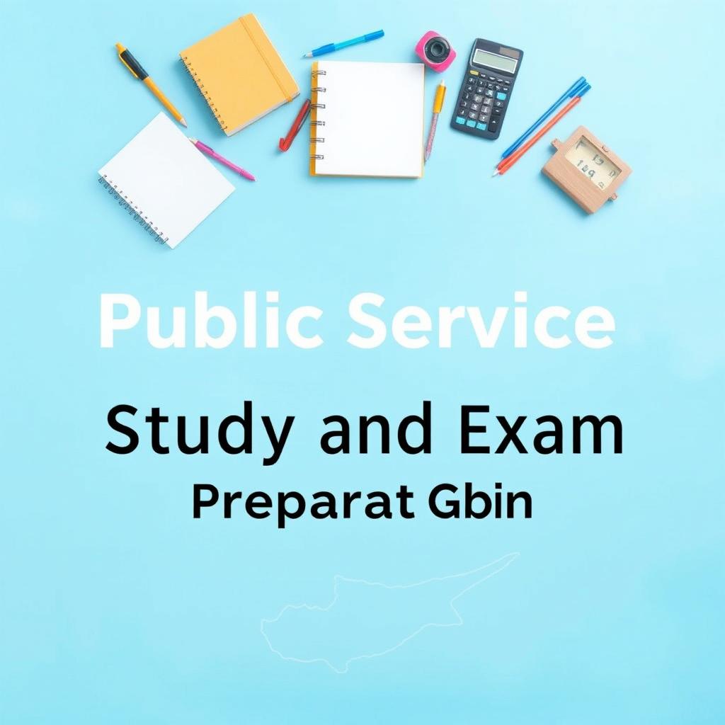 A book cover for 'Public Service Study and Exam Preparation Guide' featuring a light blue background