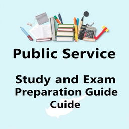 A book cover for 'Public Service Study and Exam Preparation Guide' featuring a light blue background