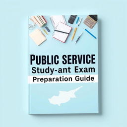 A book cover for 'Public Service Study and Exam Preparation Guide' featuring a light blue background