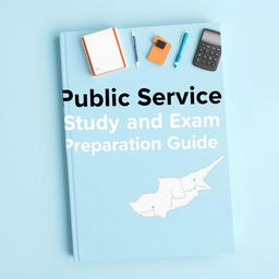 A book cover for 'Public Service Study and Exam Preparation Guide' featuring a light blue background