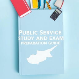 A book cover for 'Public Service Study and Exam Preparation Guide' featuring a light blue background