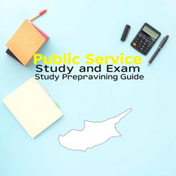 A book cover for 'Public Service Study and Exam Preparation Guide' featuring a light blue background